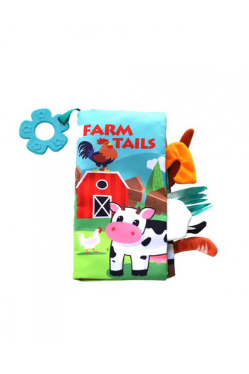 Kikka Boo KikkaBoo Farm tails educational book for children with silicone teething ring, 10 pages with pictures f