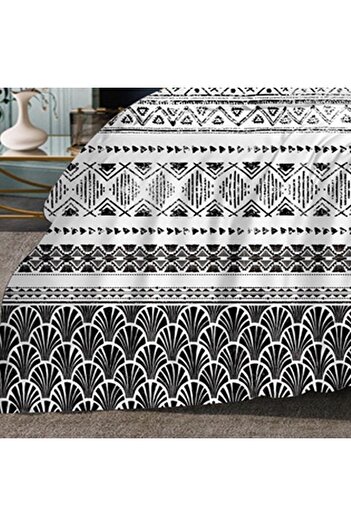 Favourite Vivert White Multicolor Print Duvet Set King, Double 6 Piece Set