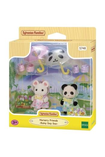 SYLVANIAN FAMILIES Figurine set, Sylvanian Families, Rainsuit Babies Duo, Panda and Marshmallow Mouse
