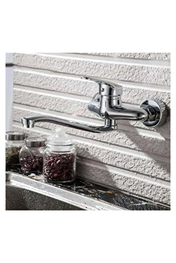 Alessandro DESIGN Wall-mounted Kitchen Faucet with Rotating Spout, Alloy, Chrome, PM 018