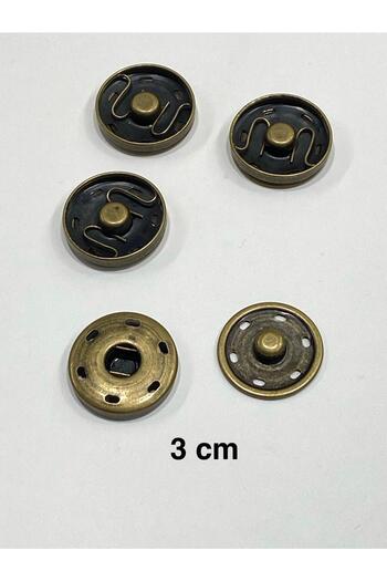 karantuhafiye Metal Snap Fastener / Coat Cardigan Snap Fastener Large Size Snap Fastener / Set of 4 / 3 cm / Oxide