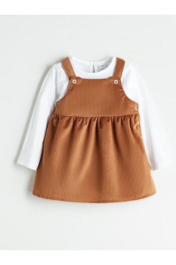 LC Waikiki Crew Neck Basic Girl's T-Shirt and Salopet