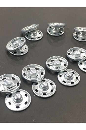karantuhafiye Metal Snap Fasteners / Coat Cardigan Snap Fasteners / Set of 6 / 1.5 cm / Silver