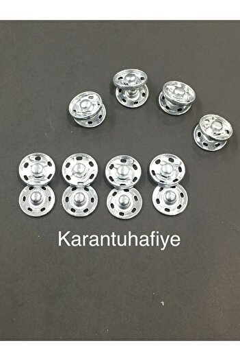 karantuhafiye Metal Snap Fasteners / Coat Cardigan Snap Fasteners / Set of 6 / 1.5 cm / Silver