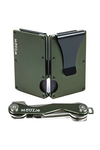 Mouzie Premium Aluminum Wallet for Men, Hunter's Green