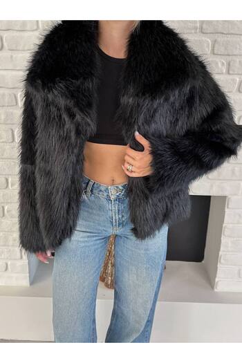 ZF BUTİK Women's Premium Collared Imported Faux Fur