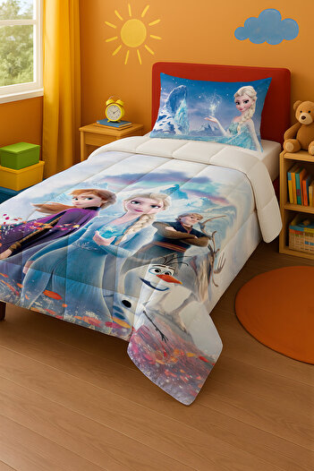 Viadela Elsa Olaf Anna Frozen Single Duvet and Pillowcase