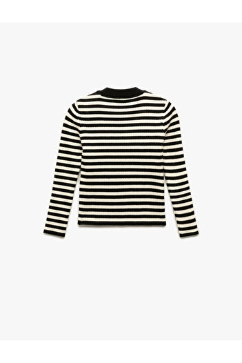 Koton Long Sleeve Crew Neck Striped Sweater