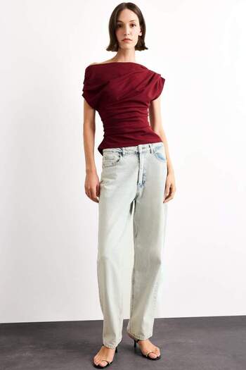 DeFacto Fitted Basic Plain One Shoulder Blouse F8993Ax25Sm