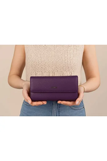 Grande Genuine Leather Hand Stitched Women's Portfolio Wallet