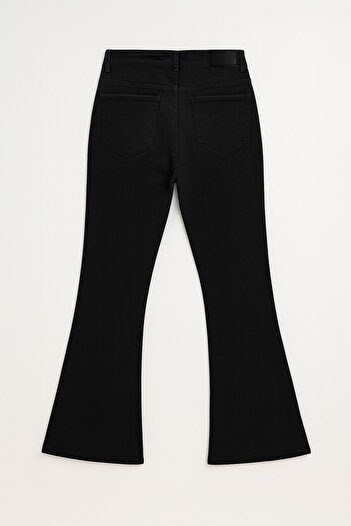 Bluewhite Women's Spanish Leg Skinny Fit Black Jean Trousers