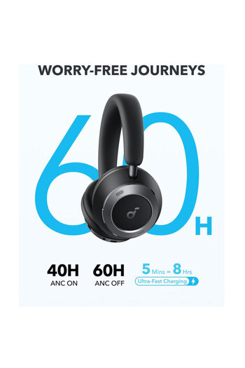 Anker Headphones with Microphone On-Ear ANC Space One Pro, Black