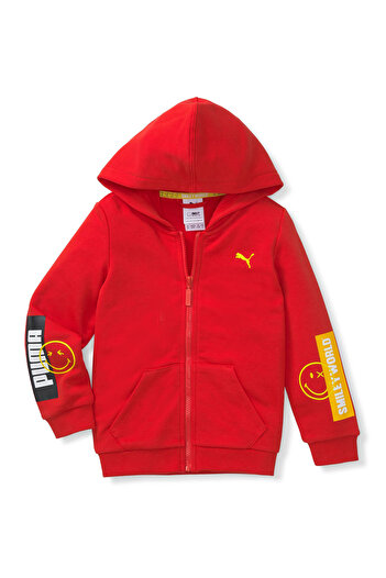 Puma Smiley World Full Zip Hoodie - Red