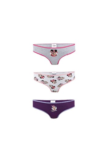 Minnie Mouse Set 3 chiloti pentru fetite, 100% bumbac, multicolor, Minnie Mouse, Disney
