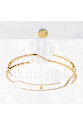 homelight Modern LED chandelier, gold, 80 cm - circular