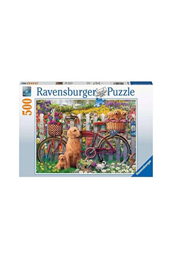 RAVENSBURGER Puzzle - Cute dogs in the Garden, 500 piese