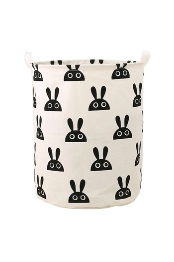 dalip Foldable storage basket for toys, rabbit model, 40x35cm, rigid cotton, cream