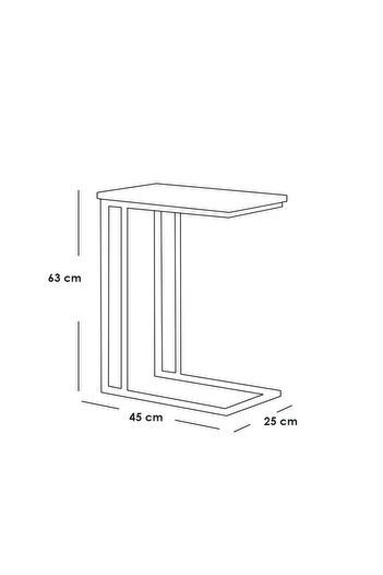 Generic Side table 45 x 25 x 63 cm - black and brown