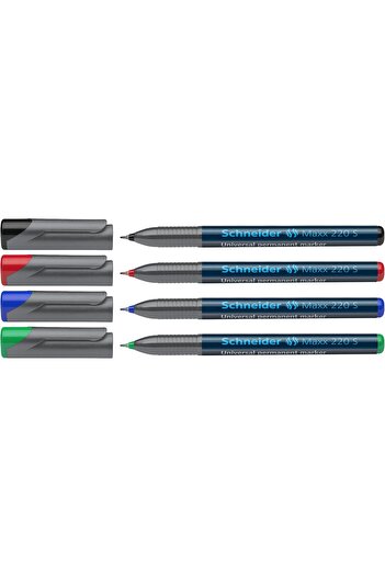 STOREMAX قلم TknszrShop 220 S Universal-keçe (دائم) عبوة من 4 قطع أسود/أحمر/أزرق/أخضر أحدث إصدار
