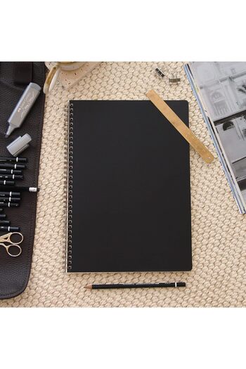 STOREMAX Snshop Black Kraft Cardboard Cover 70 Sheets 110 Gram Dotted Notebook 467437