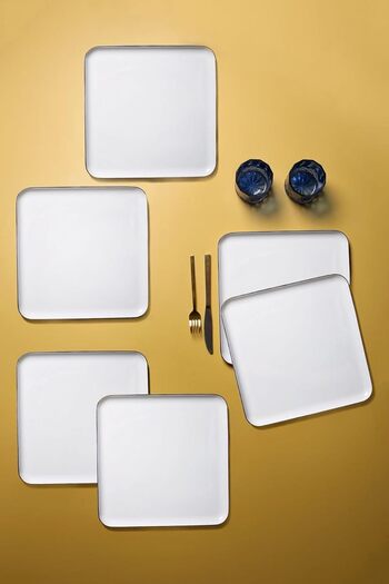 STOREMAX Goldwhirl Stripe Service for 6 Persons Set 28X28Cm Trendflash 467437