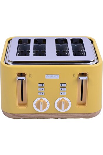 STOREMAX Sersadsn Gem Natural 4 Slice Toaster – 1630 W, Dual Control Panel, Stainless Steel
