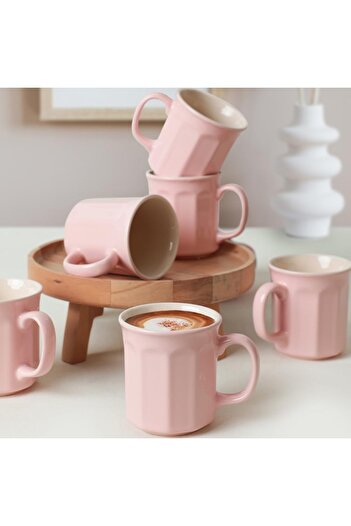 STOREMAX Goldwhirl Light Pink/Cream Mug 9 cm 6 Pieces 550/030 Trendflash 467437