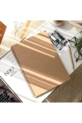 STOREMAX Snshop Kraft Cardboard Cover 70 Sheets 110 Gram Checkered Notepad 467437