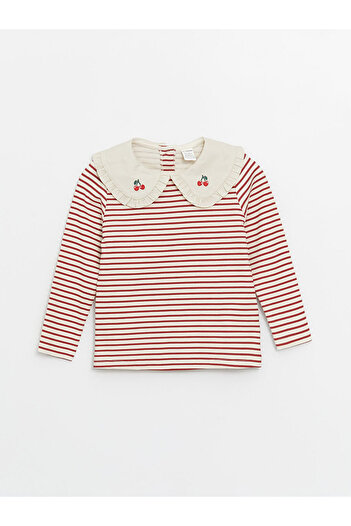 LC Waikiki Create Your Style from Uzg Store |   Baby Collar Long Sleeve Striped Baby Girl T-Shirt