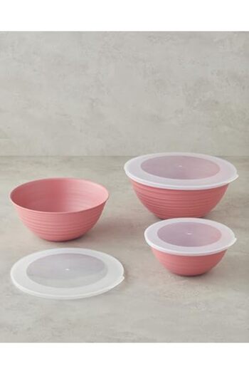 STOREMAX Sellbuyst Home Deanna Plastic 3 Piece Storage Container 1-2-3 Lt Pink Trendy 266450