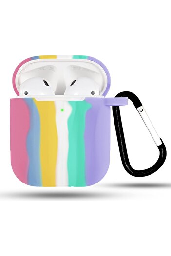 STOREMAX Polysight Air Pods 2 and 1. Generation Compatible Case Rainbow Color Silicone Earphone Case Trendzap 467