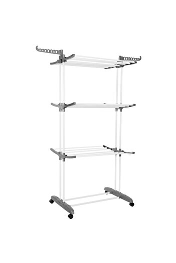 SERSIMO Vertical clothes dryer, mobile and foldable, with two hangers, 75x57x170cm, load 20kg