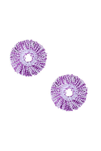 PAA-home Set of 2 white and purple mop refills for rotating head with a diameter of 16 cm, mop outer diameter 32 cm