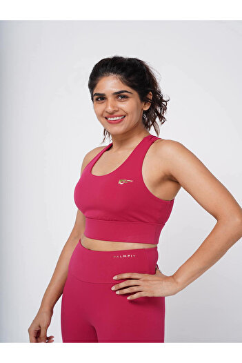 Palmfit By Styli Women Red Cross Strap Nova Active Sports Bra