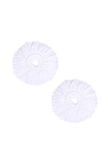 PAA-home Set of 2 mop refills for rotating head with diameter 16 cm, mop outer diameter 32cm white