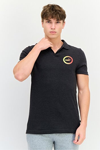 Puma Men Slim Fit Short Sleeve Outdoor Polo Shirt, Dark Grey