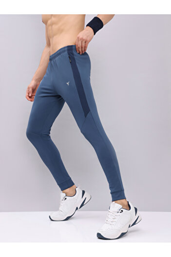 Technosport By Styli Men Blue Melange Slim Fit Track Pants