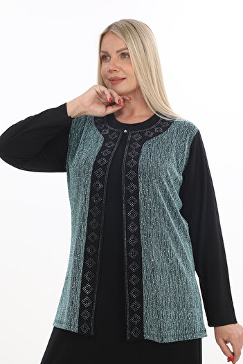 TRENDSE Plus Size Evening Dress Suit Mother Dress Double Jacket Dress
