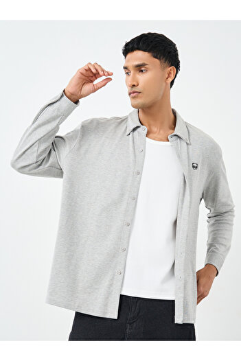 Styli Buttoned Relaxed Fit Long Sleeve Knitted Shirt