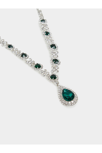 Styli Emerald Green Crystal Y Necklace