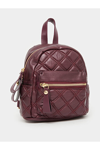 Styli Burgundy Quilted Mini Backpack