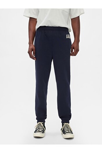 GAP Erkek Lacivert Logo Fleece Jogger Eşofman Altı