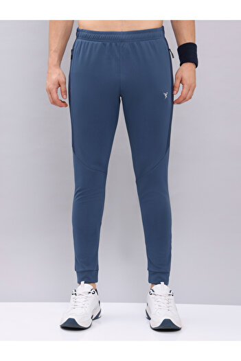 Technosport By Styli Men Blue Melange Slim Fit Track Pants