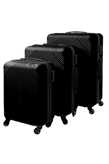 ideal STORE Set 3 valize de călătorie idealSTORE, Mare, Medie, Mică, cu roți rotative, Telescopice reglabile