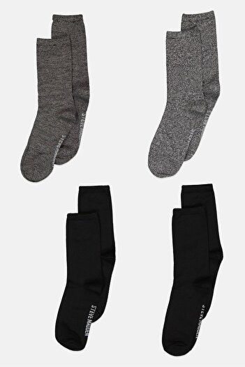 Steve Madden Women 4 Pairs Brand Logo Ankle Cut Socks, Multicolor