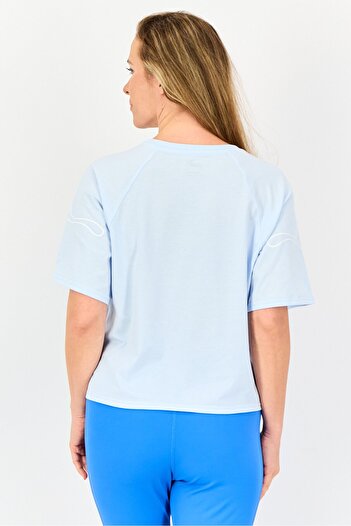 Puma Women Relaxed Fit Short Sleeves Outdoor Crop Top, Light Blue