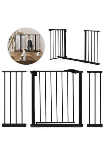 ideal STORE Safety Gate for Children and Pets, idealSTORE, Adjustable Width 74-132 cm, 77 cm Height, Black