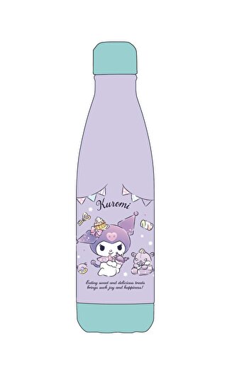 TSUMAB Kuromi Stainless Steel Water Bottle – 500ml, Cute Lavender & Mint Design