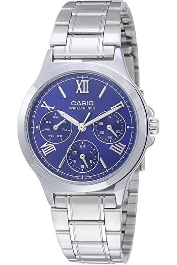Casio Women's Watch - LTP-V300D-2A2UDF Blue Dial, Silver Band