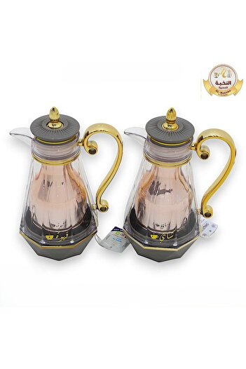 Al Nokhba Acrylic Vacuum Flask set (1.0L +1.0L), Hot & Cold for outdoor, camping and other occasions